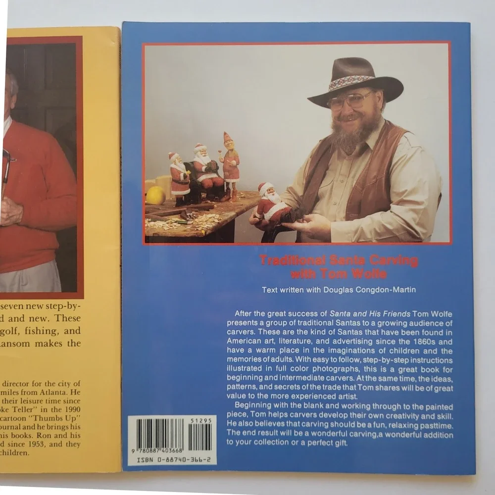 Santa Woodcarving Books Ron Ransom Tom Wolfe Traditional Lot of 2